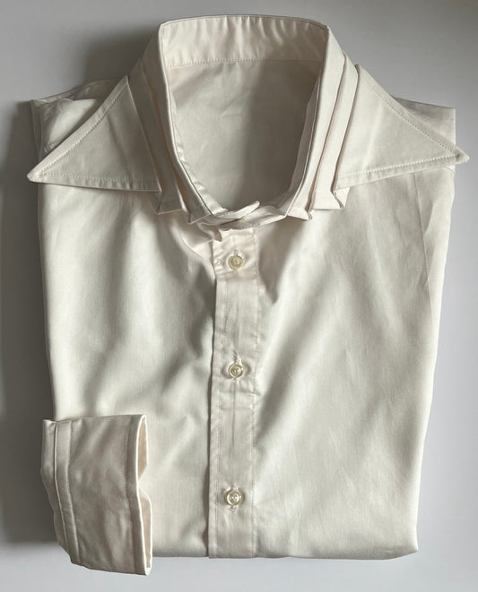 atypical attire shirt - menswear ivory white shirt - luxury Egyptian cotton shirt